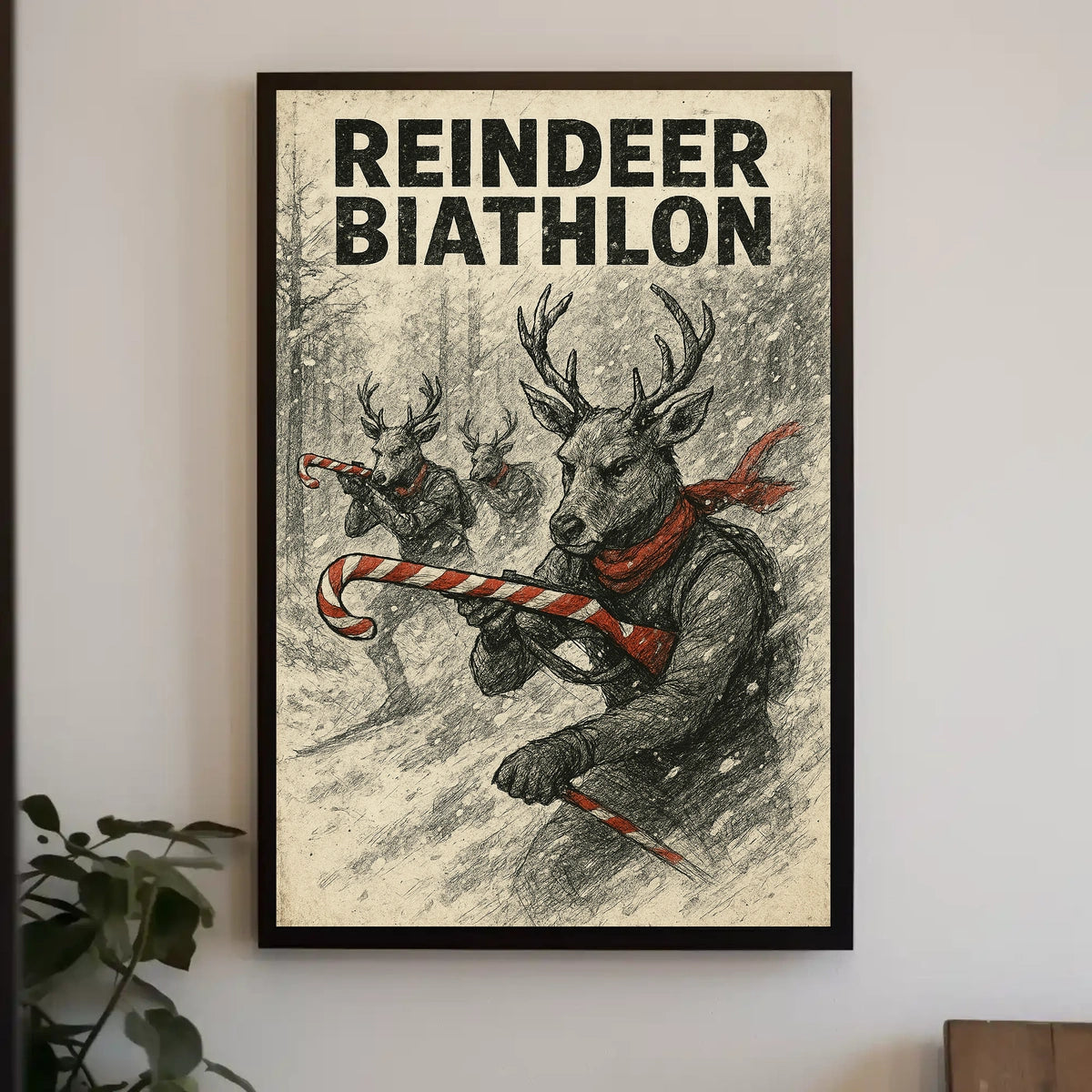 Reindeer Biathlon Poster