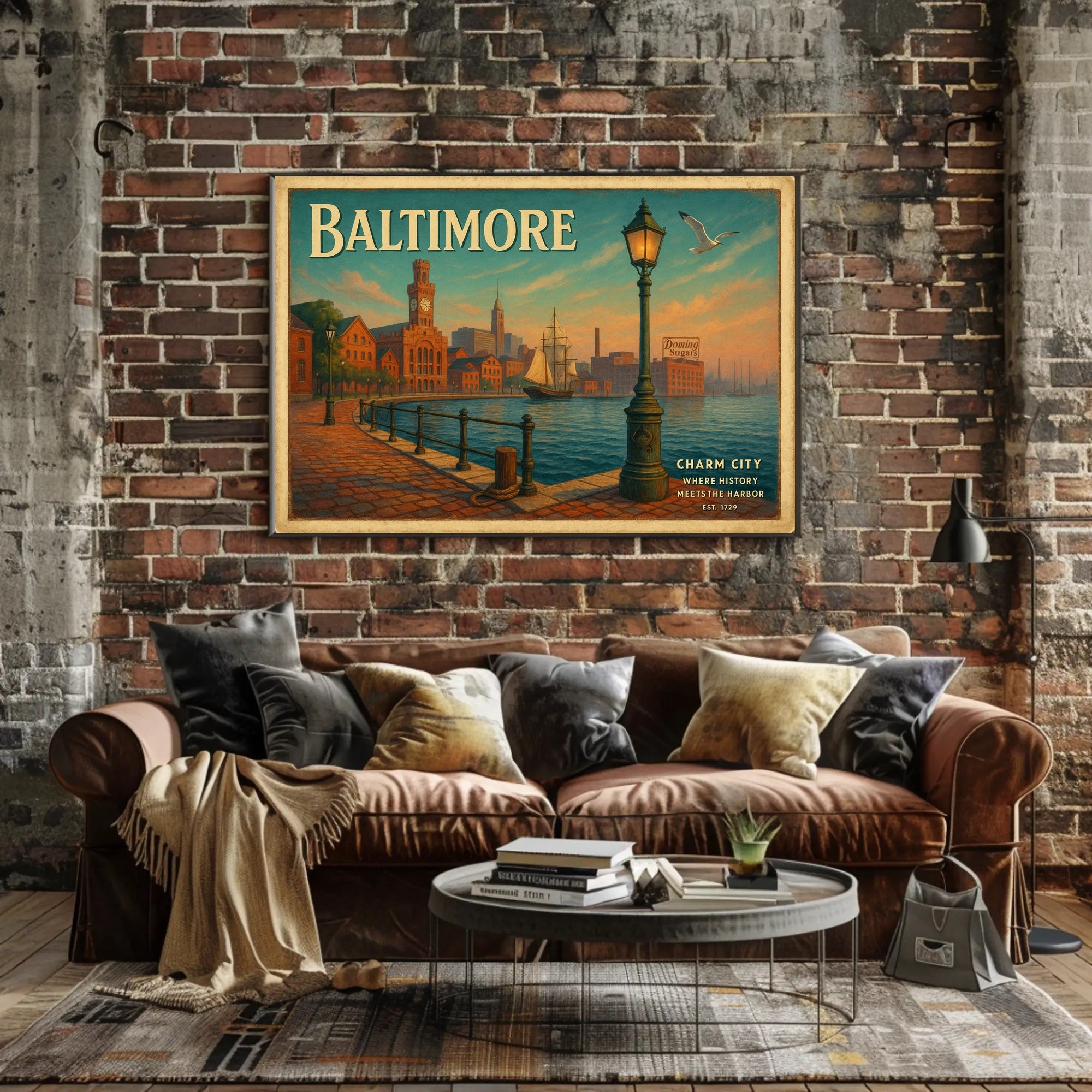 Charm City Harbor Travel Poster Art Print