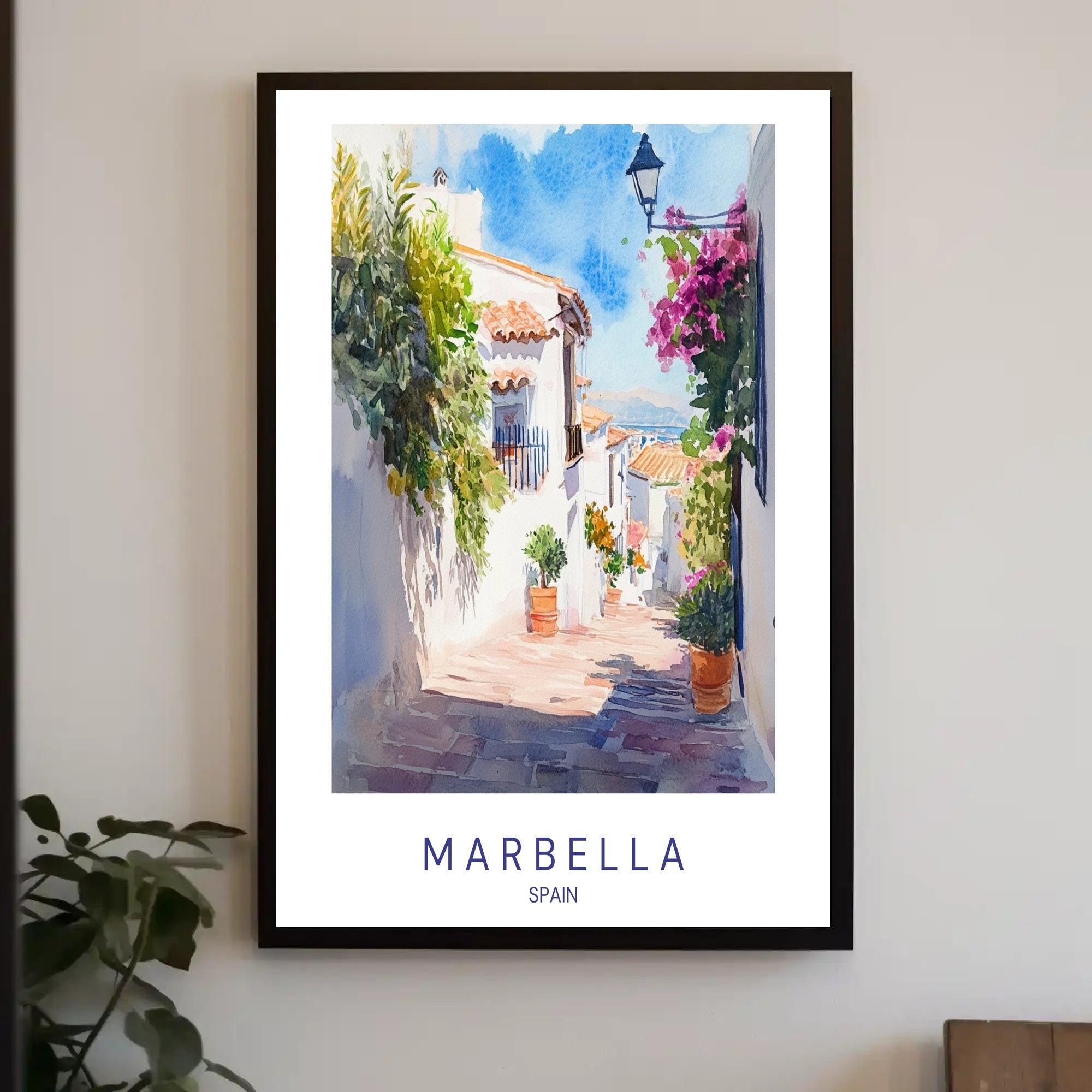 Marbella: A Picturesque Spanish Street Poster PosterGoat