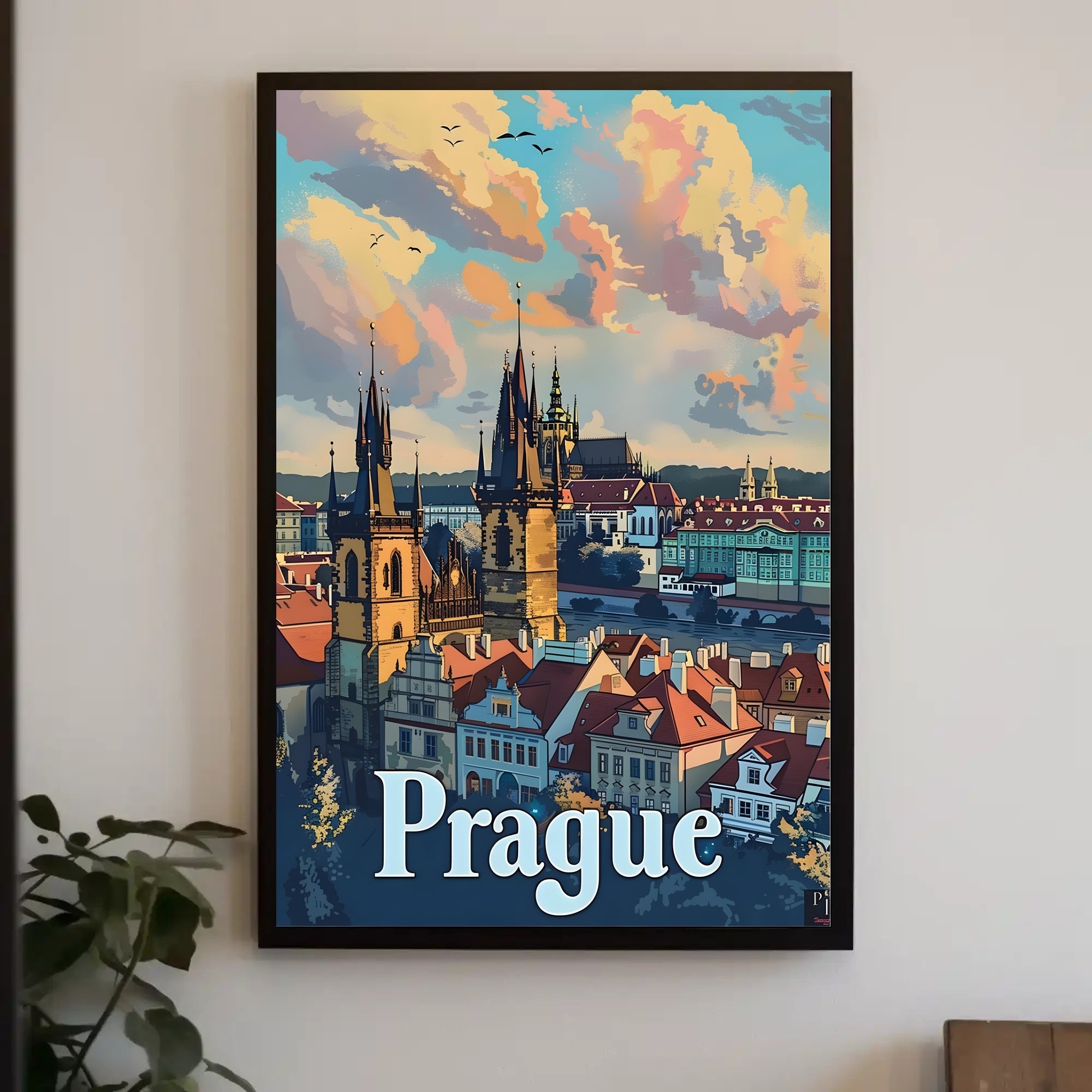 Prague Skyline Poster