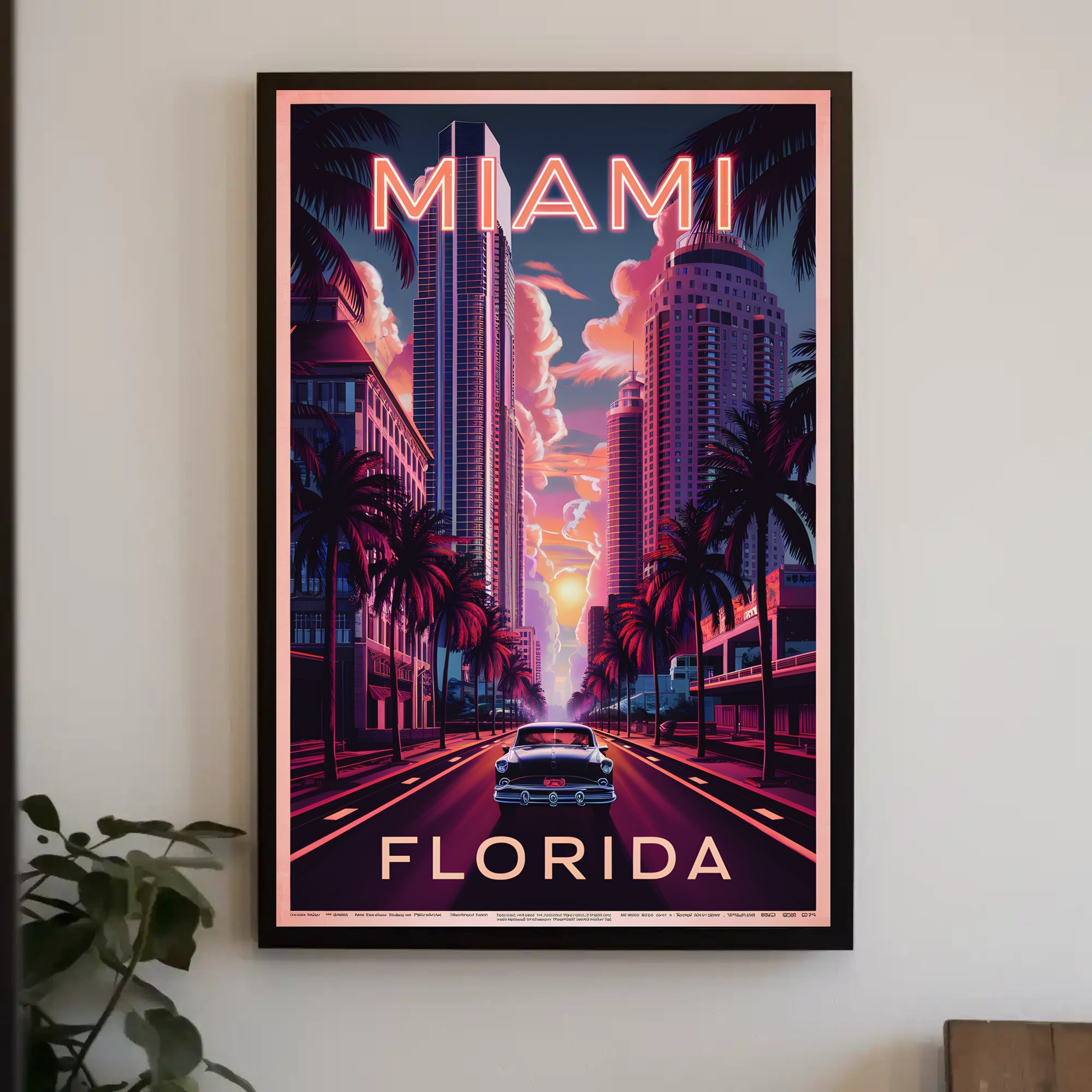Miami Sunset Vibes Poster