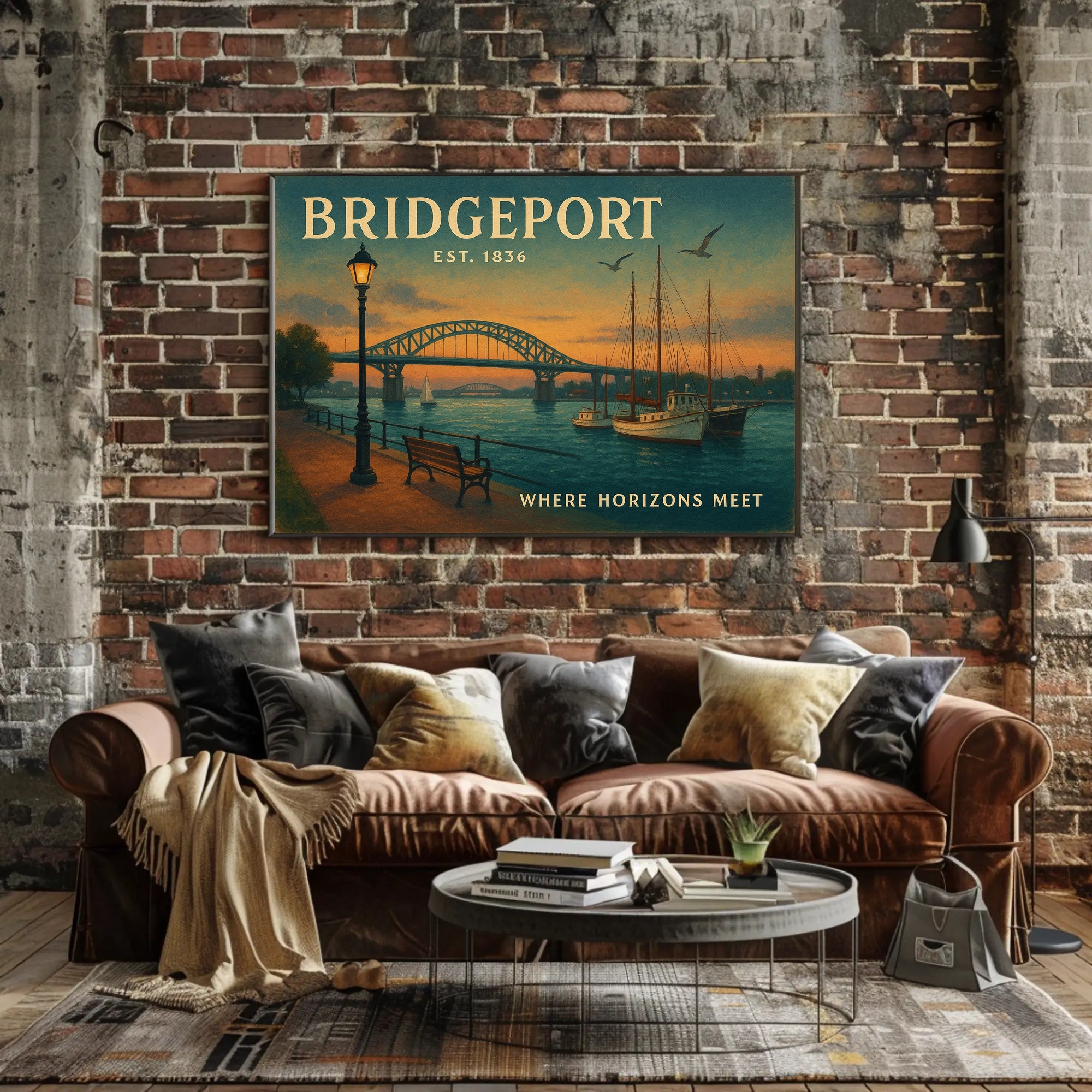 Bridgeport Travel Poster Where Horizons Meet