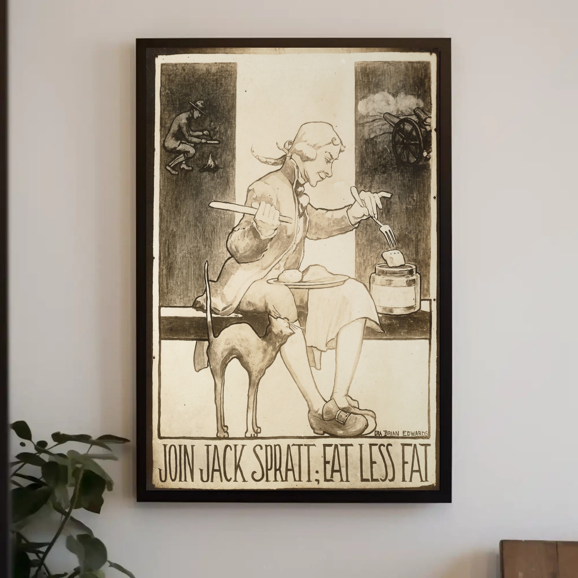 Jack Spratt Health Conscious WWII Propaganda Poster