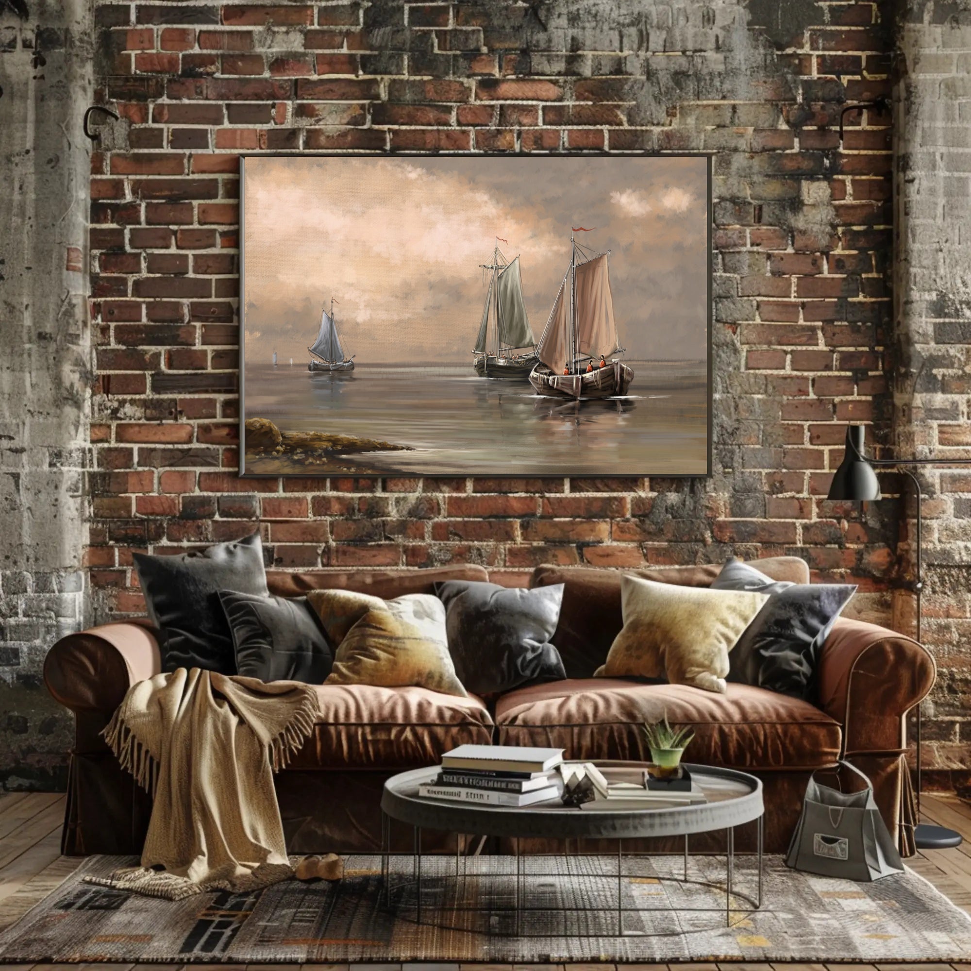 Tranquil Sailboats at Sea Poster