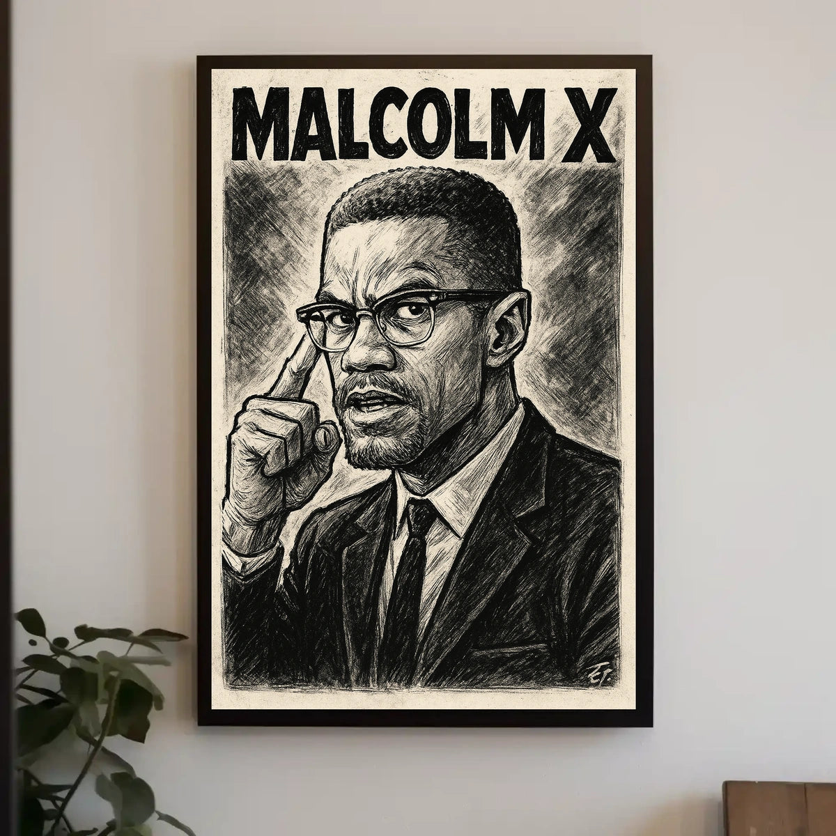 Malcolm X Portrait Poster
