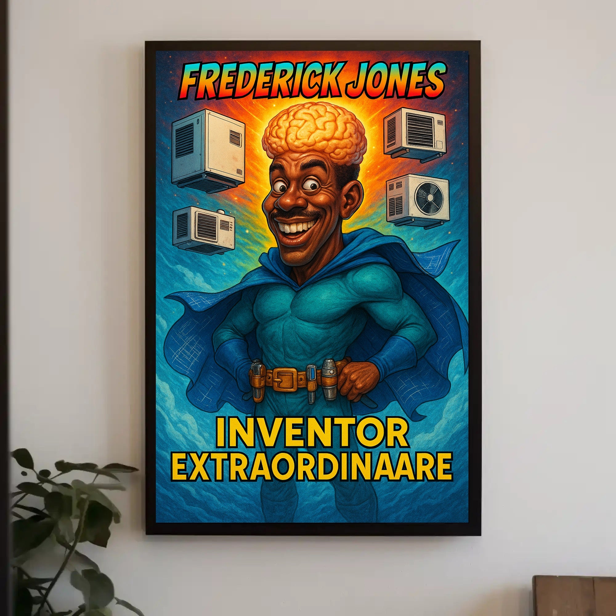 Frederick Jones Superhero Inventor Educational or Infographic Poster PosterGoat