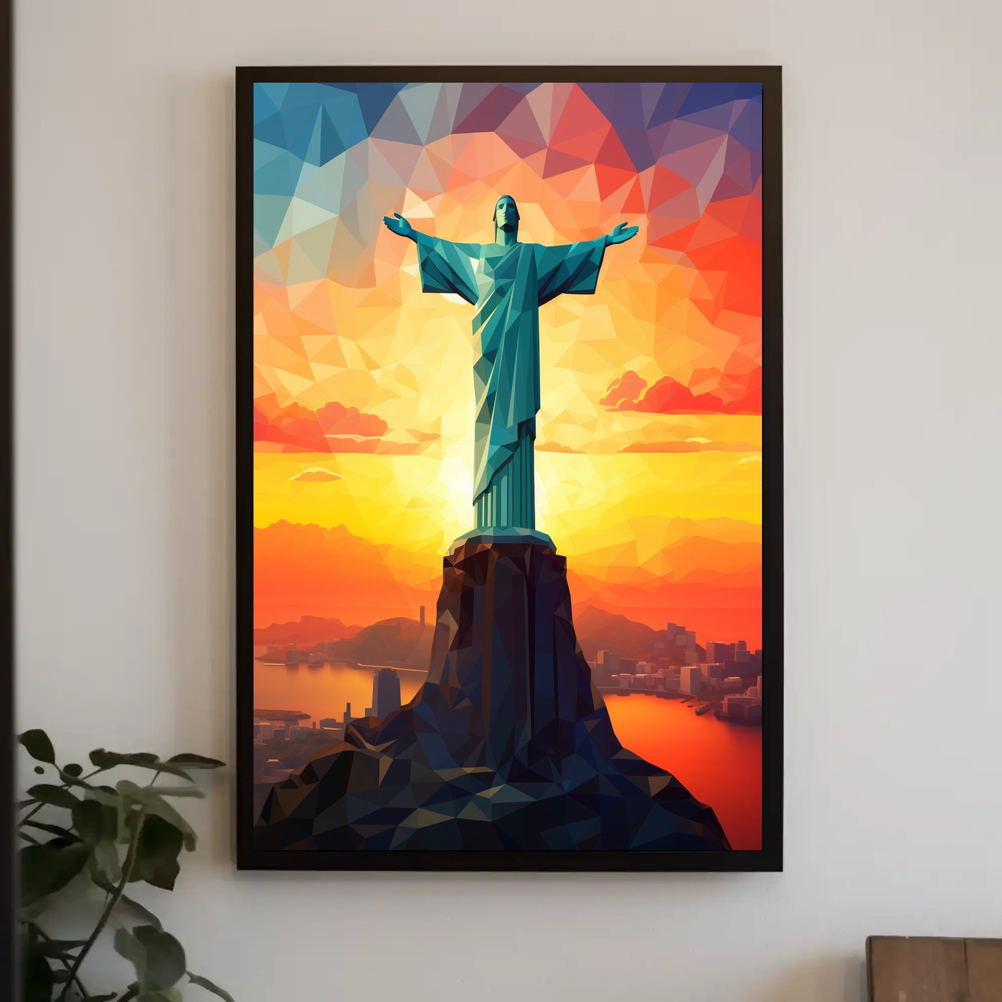 Christ The Redeemer At Sunset Poster