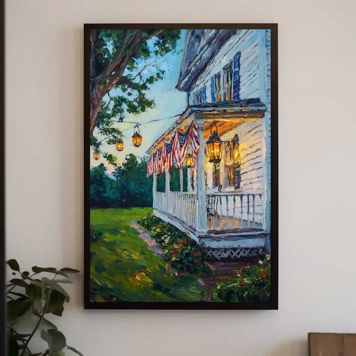 Vintage Rustic White Wooden House Wall Art Decor Poster