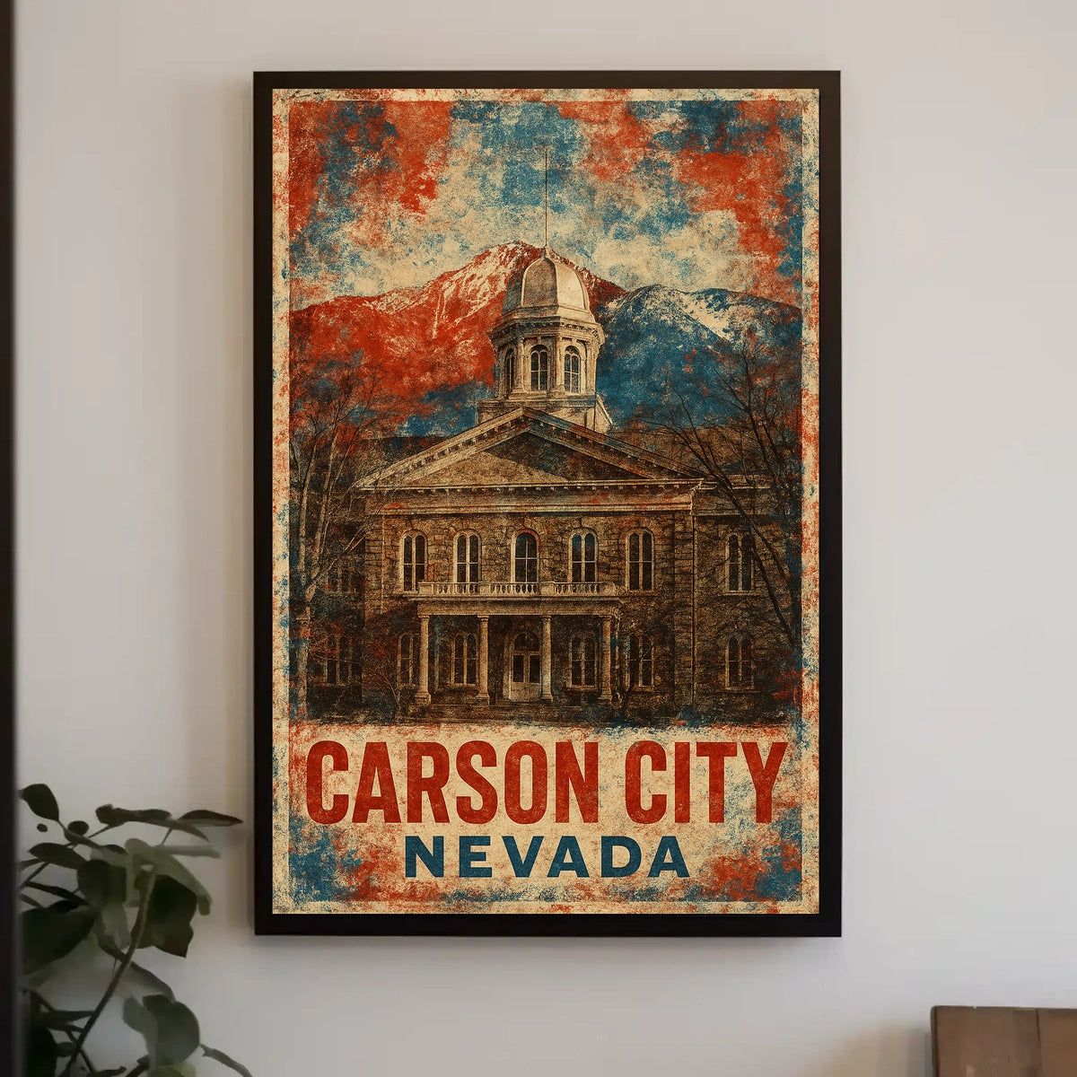 Carson City Nevada Scenic Vintage Wanderlust Poster