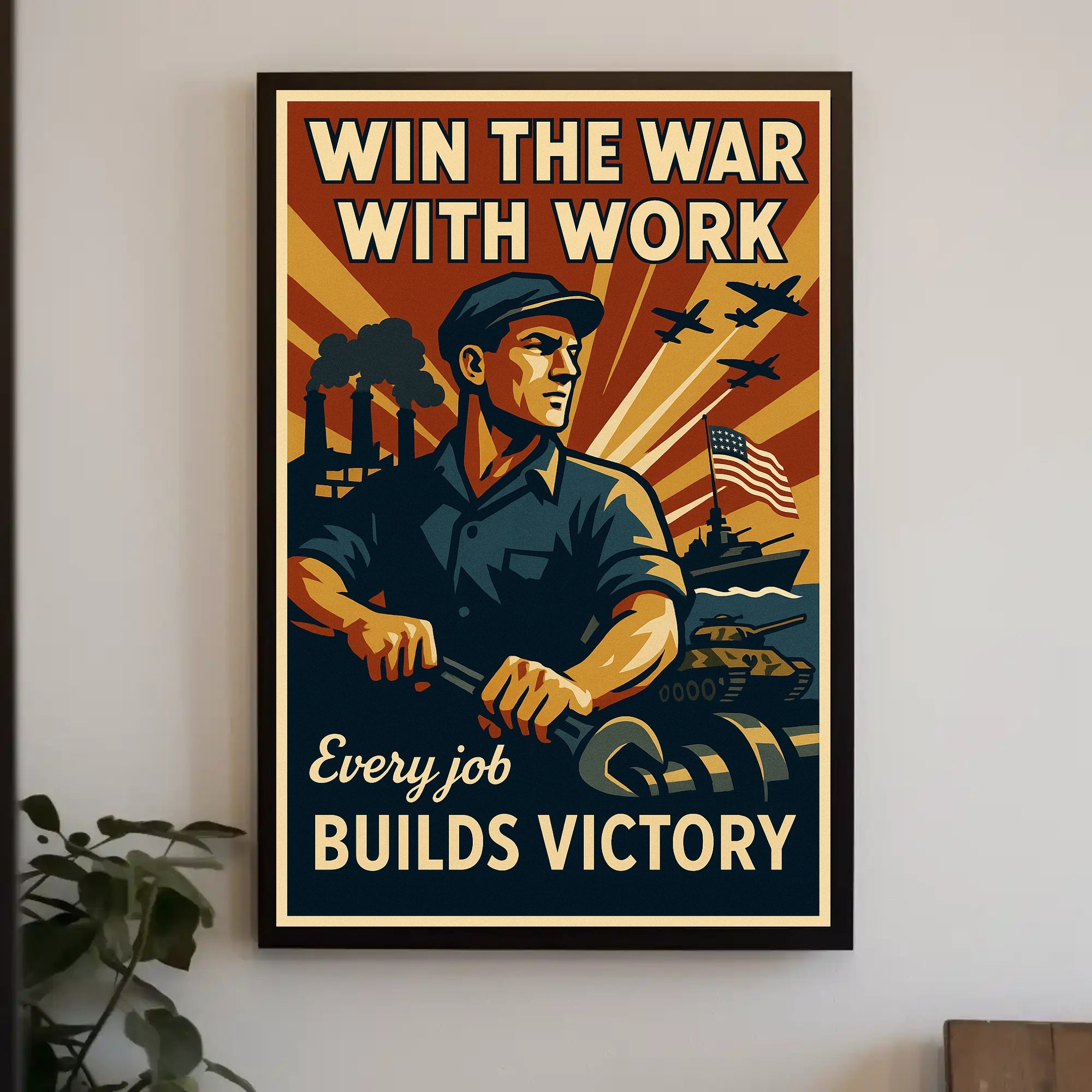 World War II Home-Front Labor Propaganda Poster