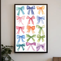 Watercolor Bow Collection Art Poster PosterGoat