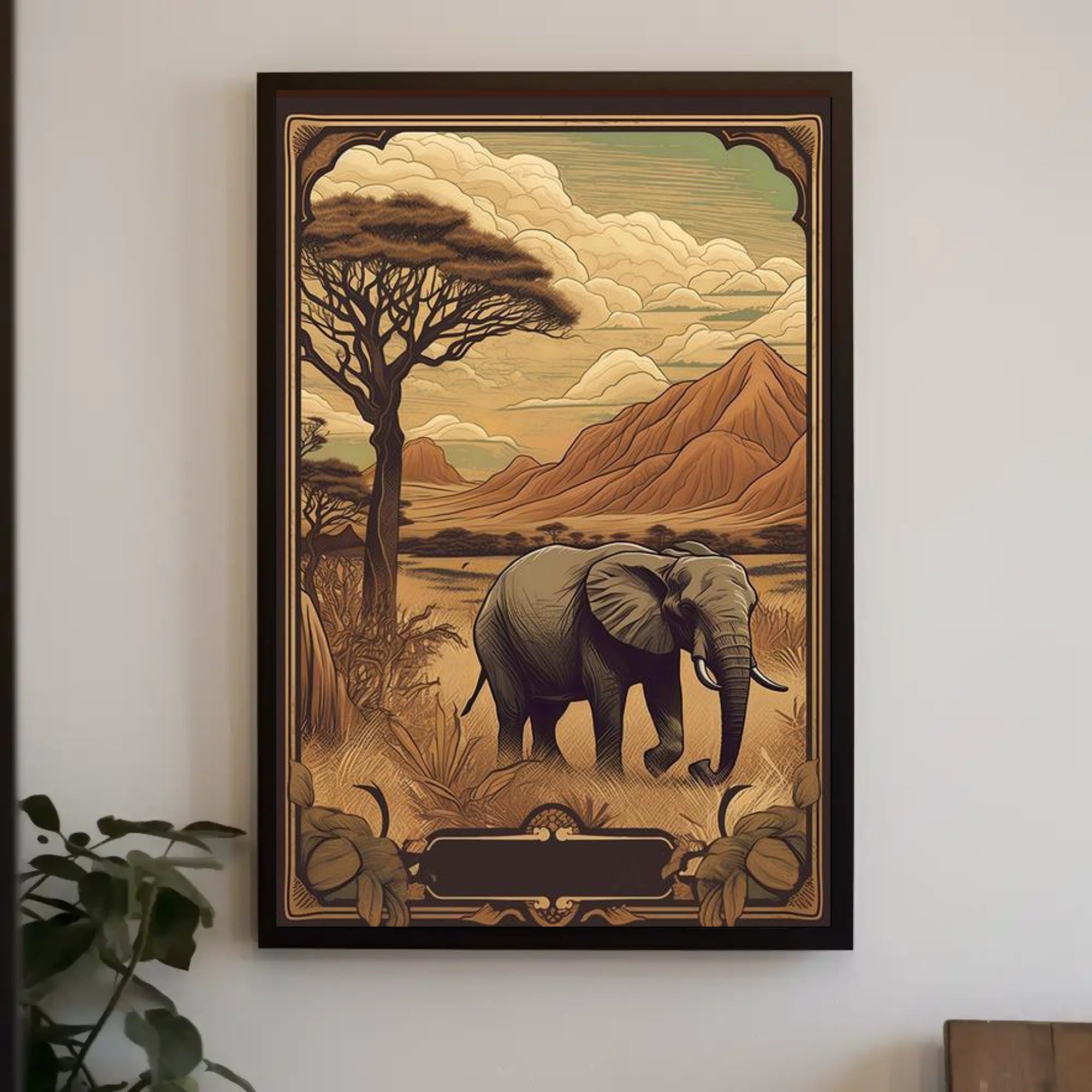 Majestic Savannah Elephant Poster