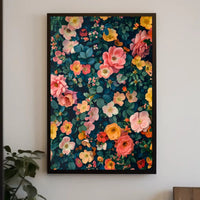 Vibrant Floral Symphony Art Print: Abstract or Artistic Poster