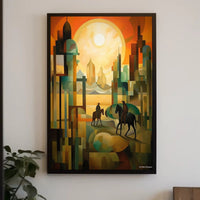Surreal Journey Through Geometric Landscapes Poster