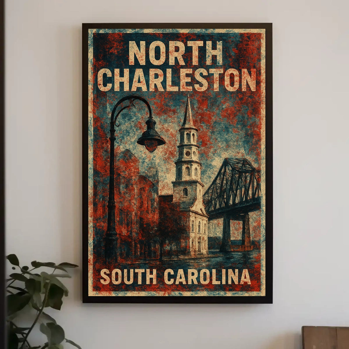 North Charleston Architectural Heritage Vintage Poster