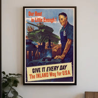 WWII Industrial Support Poster Emphasizing American War Effort