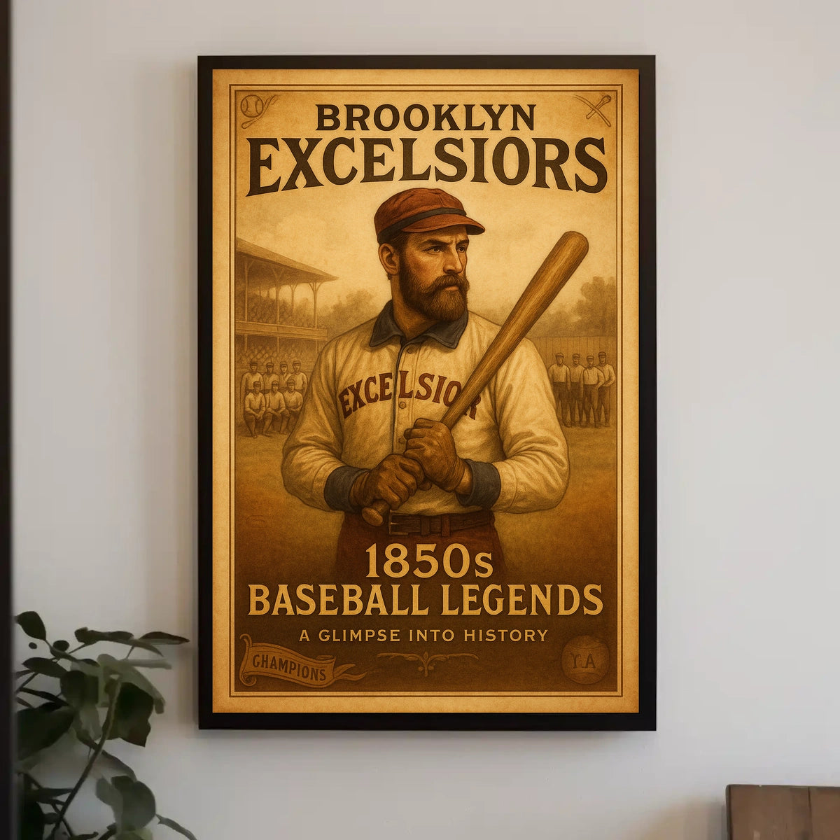 Brooklyn Excelsiors 1850s Baseball Legends Poster