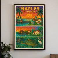 Naples Florida Poster Vibrant Coastal Wall Art For Home