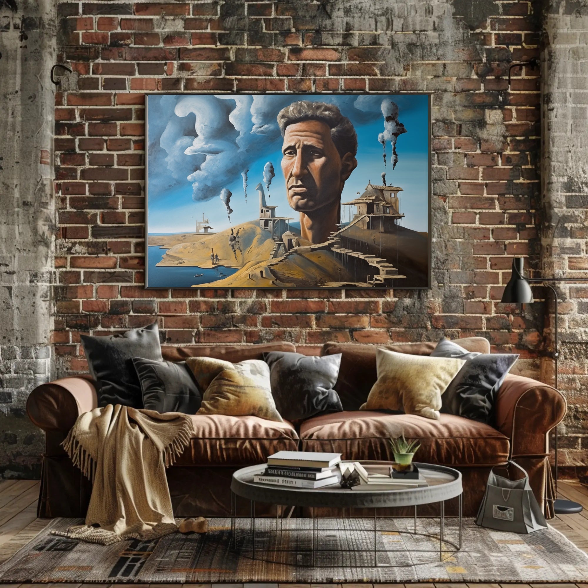 Surreal Face in Desolate Landscape - Abstract or Artistic Poster