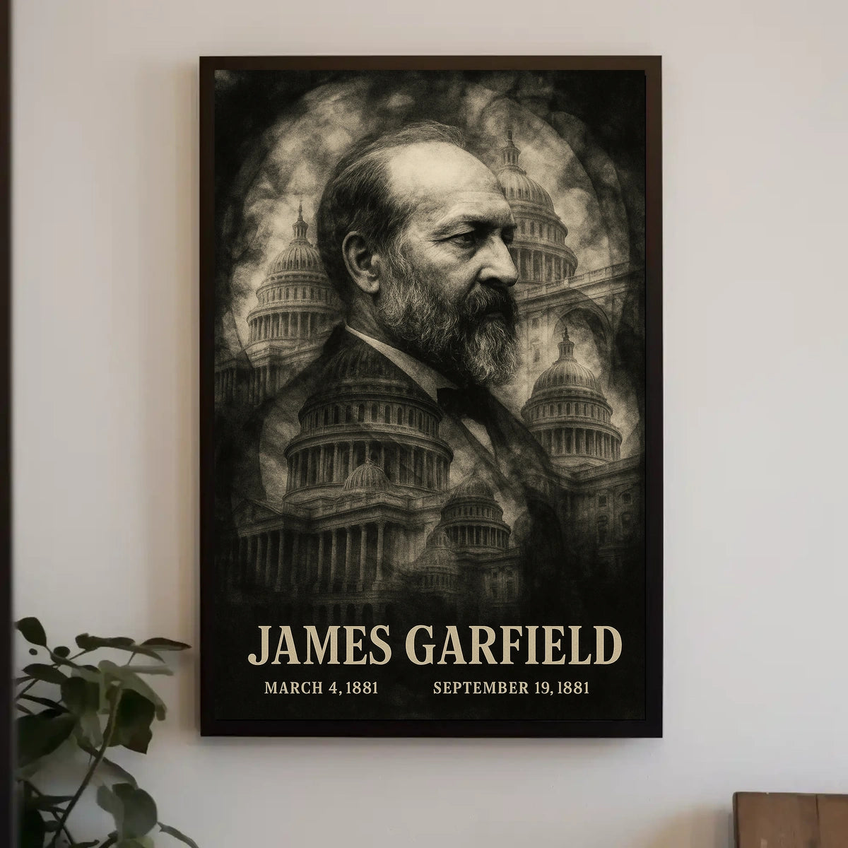 James A. Garfield 20th President of the United States Double Exposure Poster