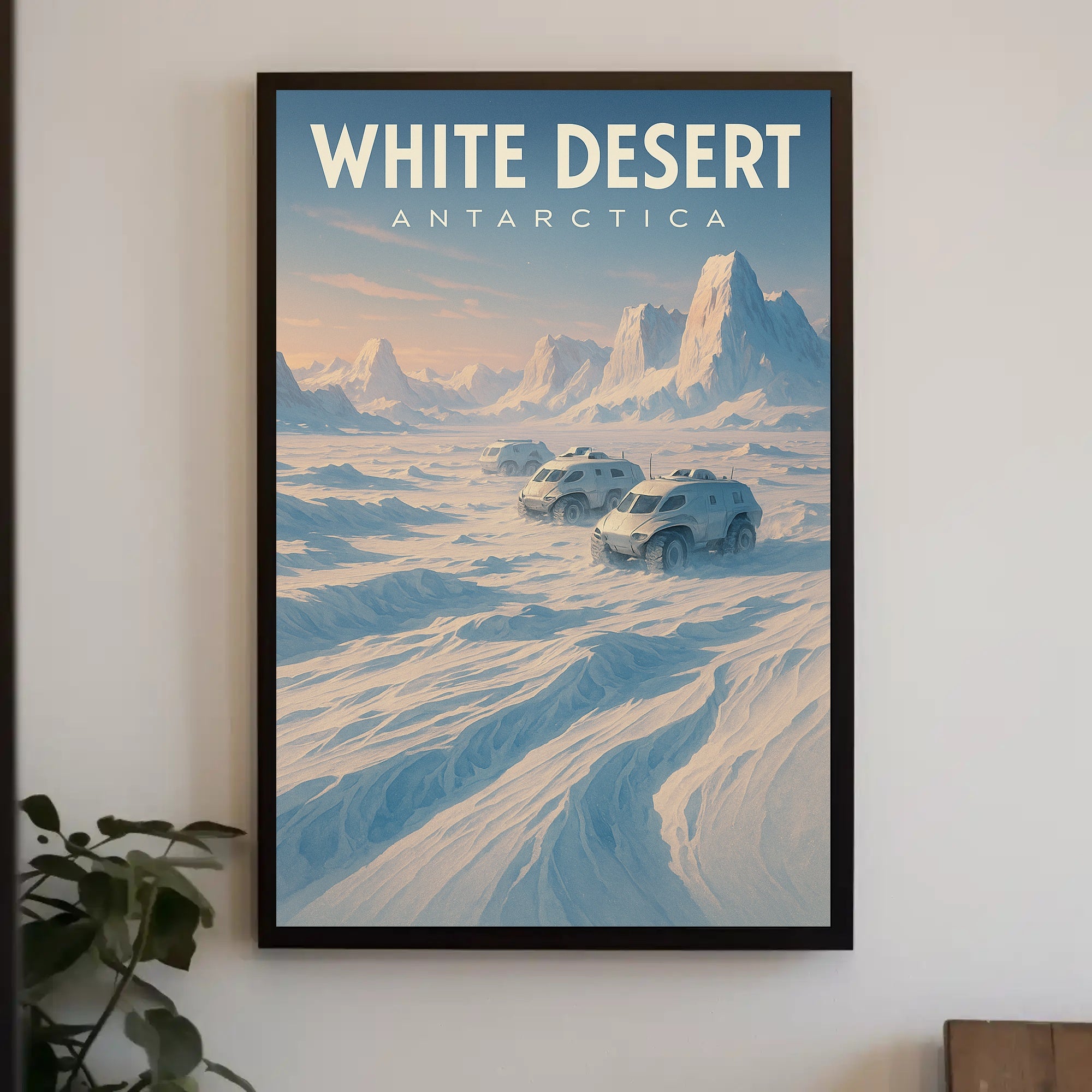 White Desert Antarctica Adventure Futuristic Sci-Fi Poster