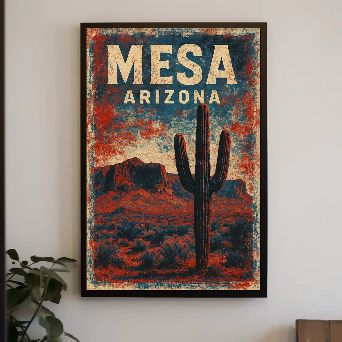 Mesa Desert Adventure Art Deco Explorer Poster