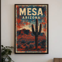 Mesa Desert Adventure Art Deco Explorer Poster