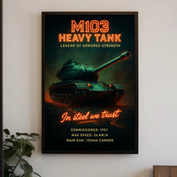 M103 Heavy Tank Legend of Armored Strength Poster PosterGoat