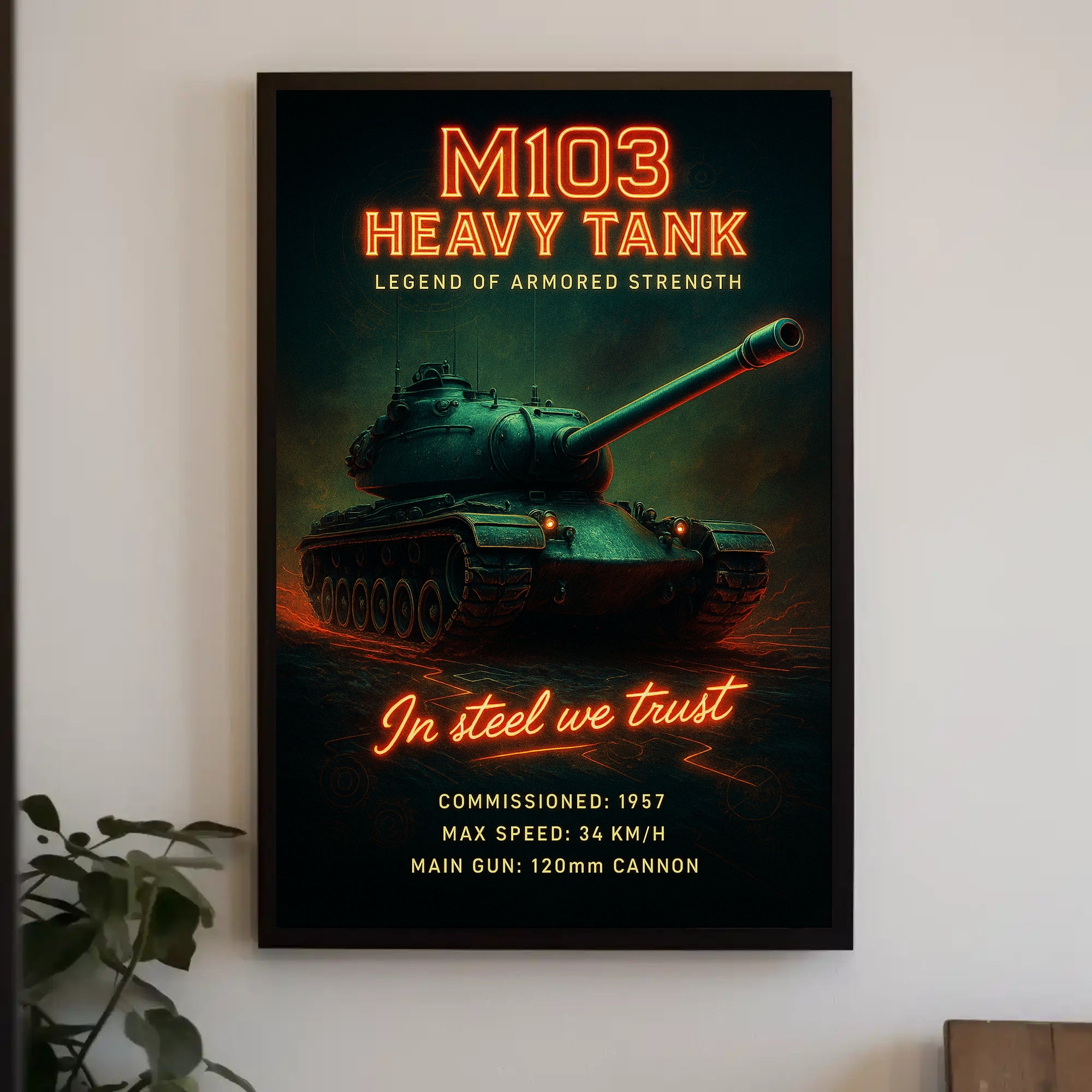 M103 Heavy Tank Legend of Armored Strength Poster PosterGoat