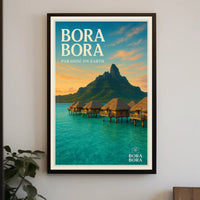 Bora Bora Overwater Bungalows Travel Poster PosterGoat