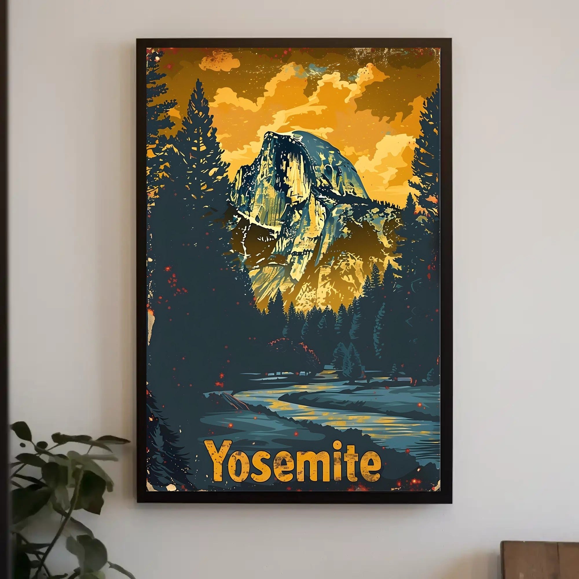 Yosemite National Park: Half Dome Under Golden Sky Poster