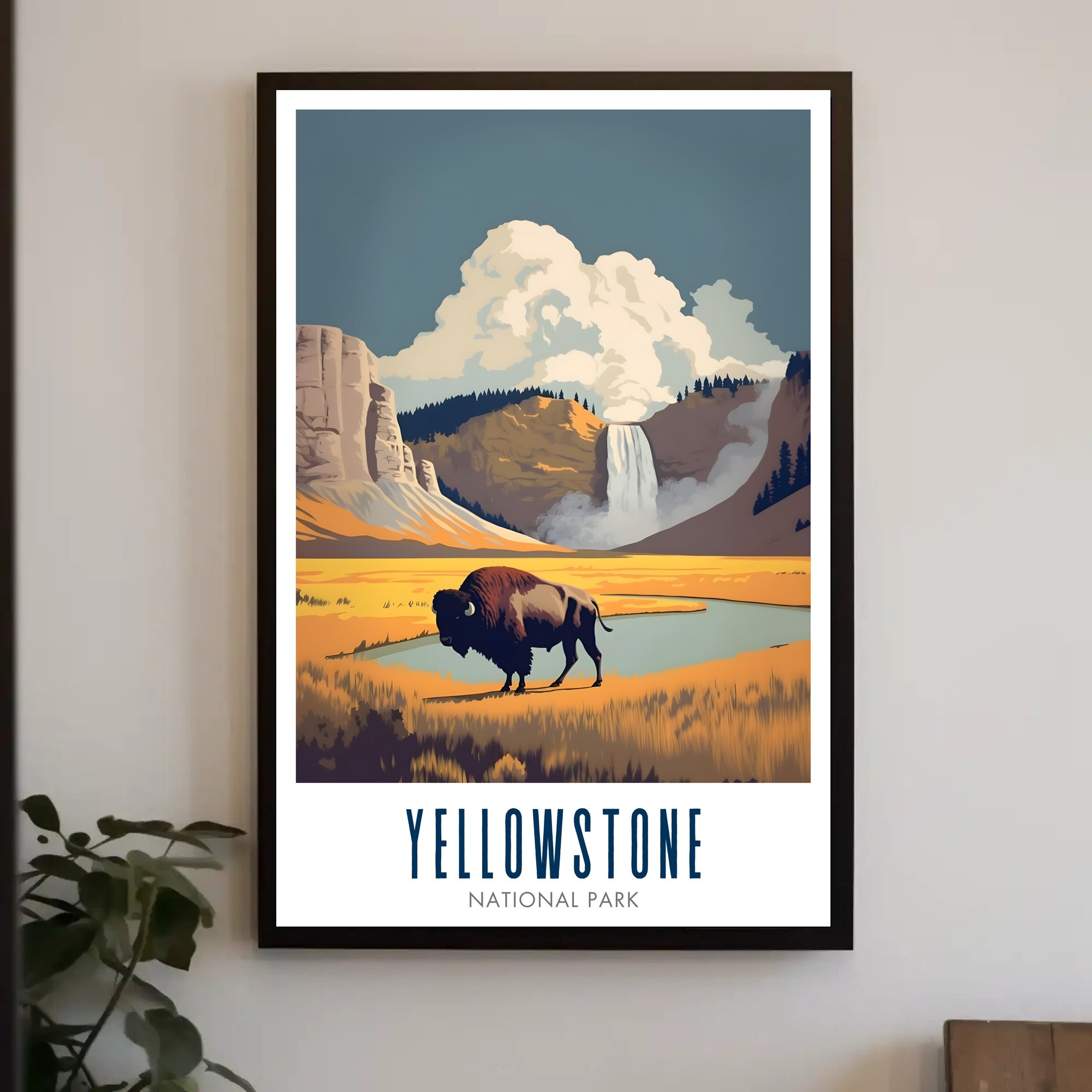 Yellowstone National Park Poster Vintage Travel Print