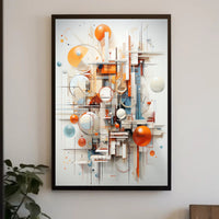 Modern Geometric Abstract Art Poster, Abstract, Artistic, or Pop Culture Poster