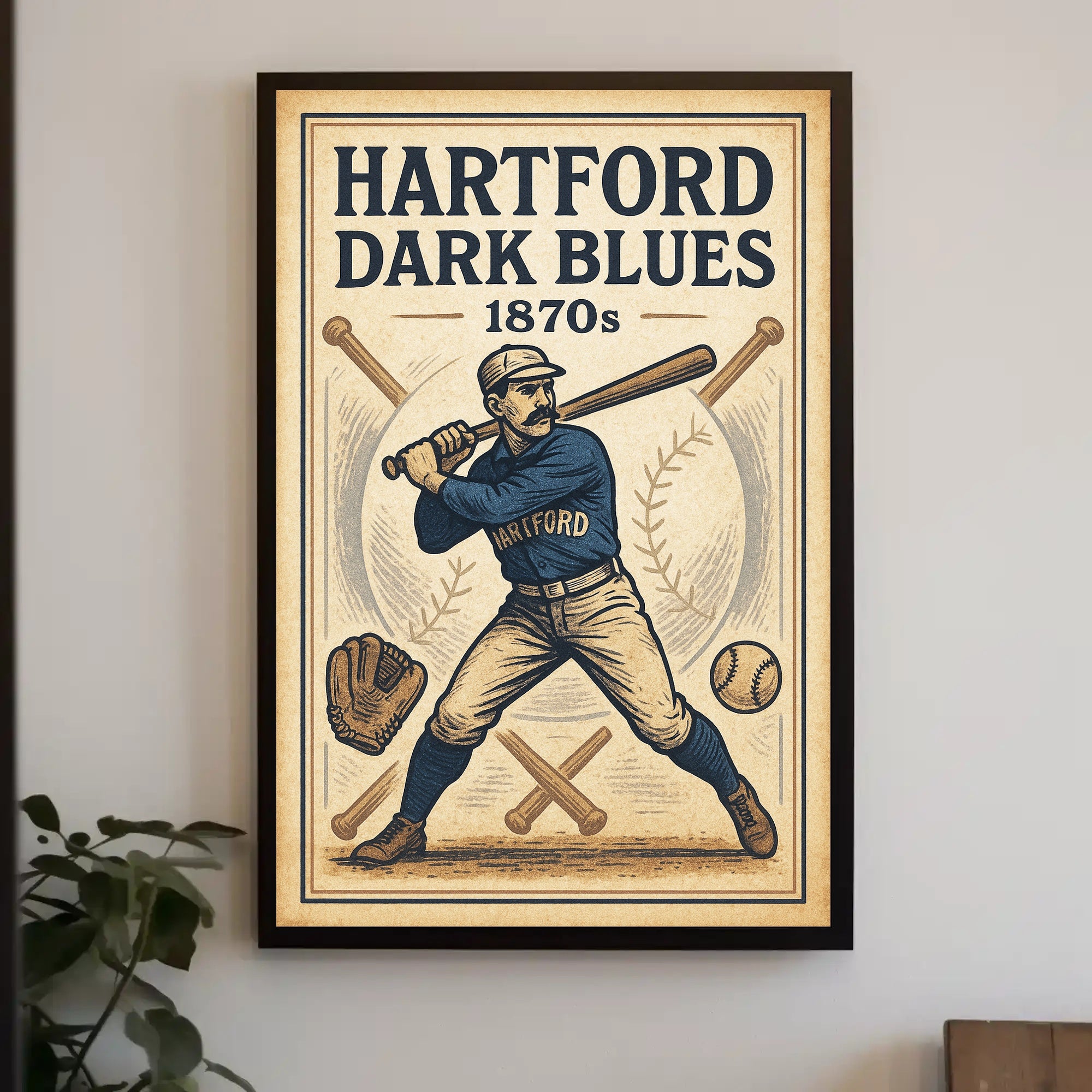 Hartford Dark Blues 1870s Baseball Poster PosterGoat