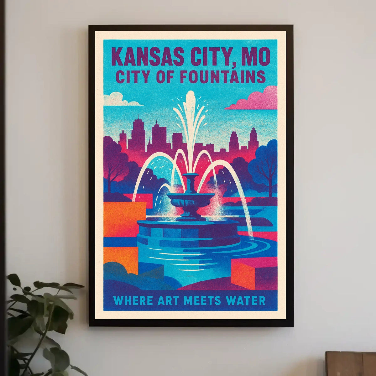 Kansas City, MO City of Fountains Poster