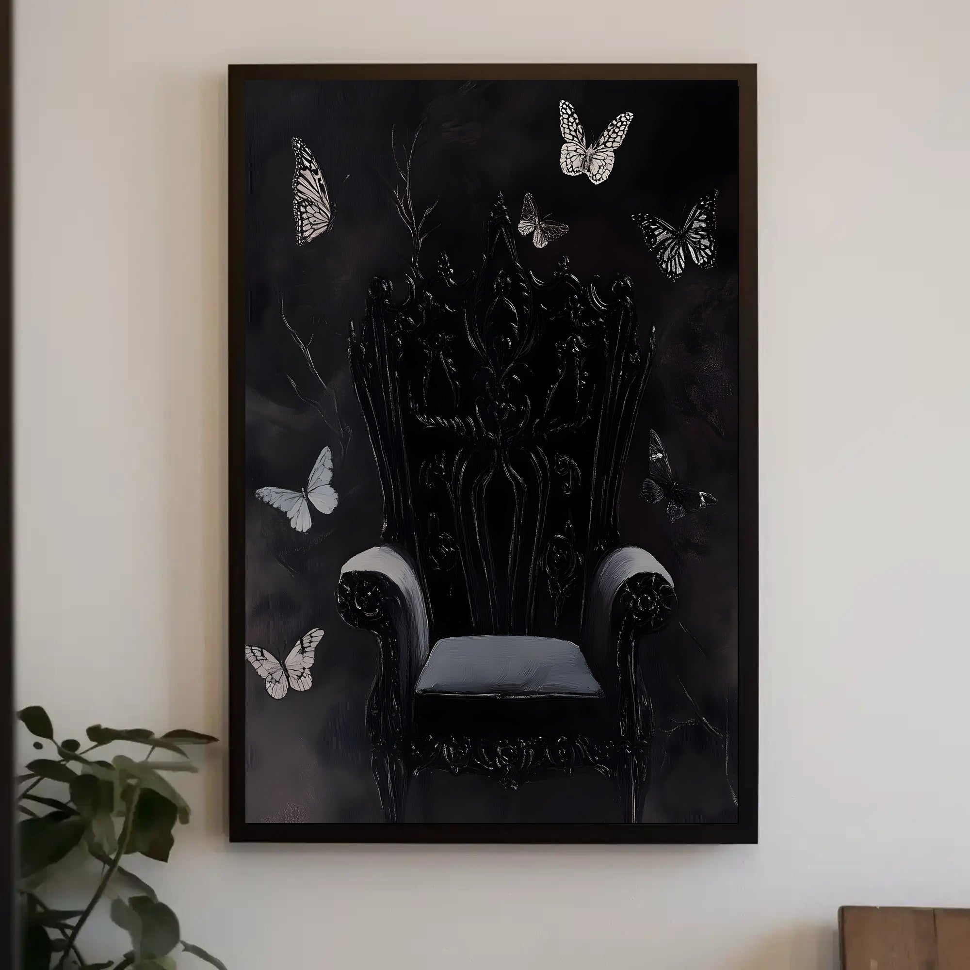 Dark Throne with Butterflies: Fantasy or Mythology Poster PosterGoat