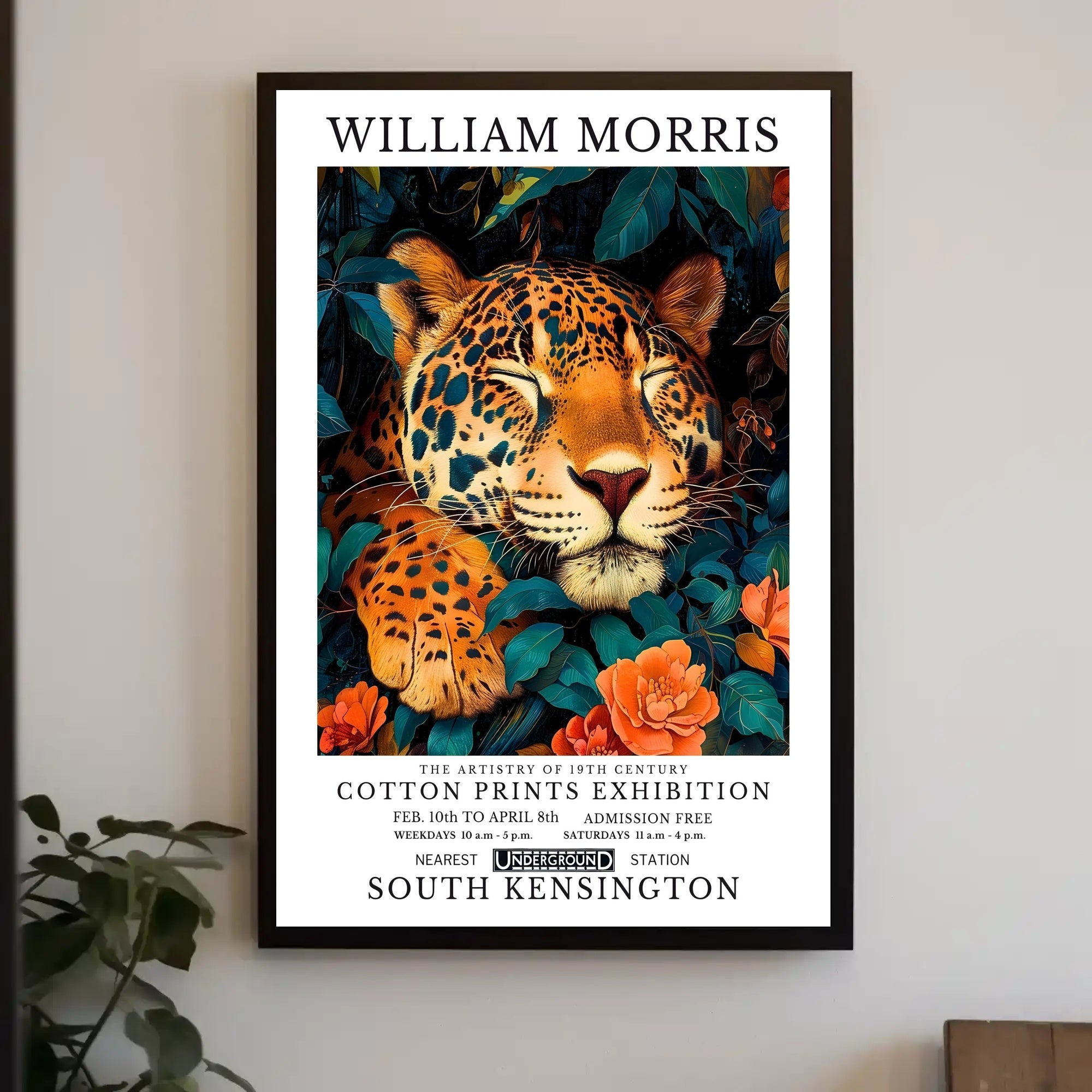 William Morris Exhibition Poster: Artistic Vintage Botanical Art Poster