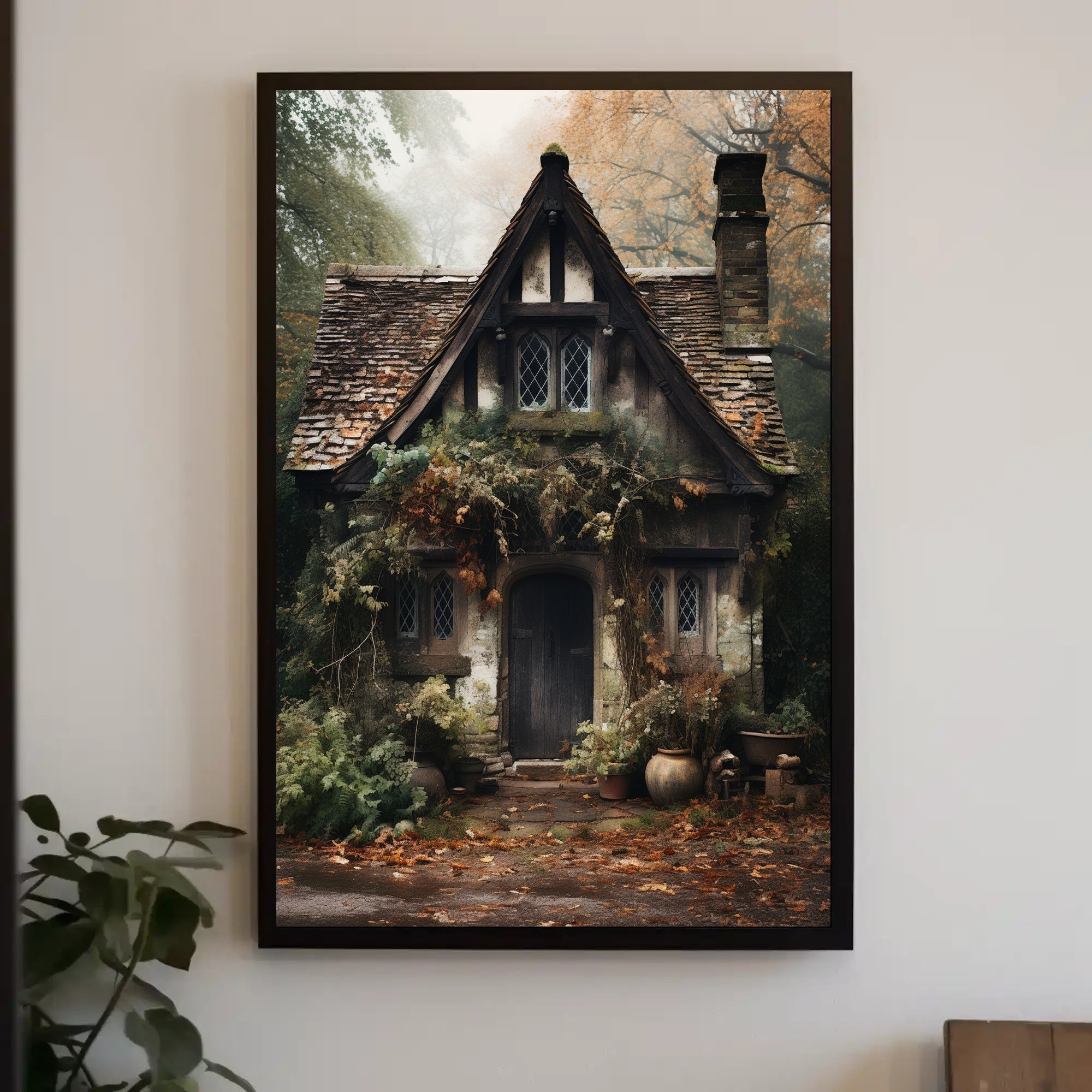 Enchanted Cottage In Autumn Poster