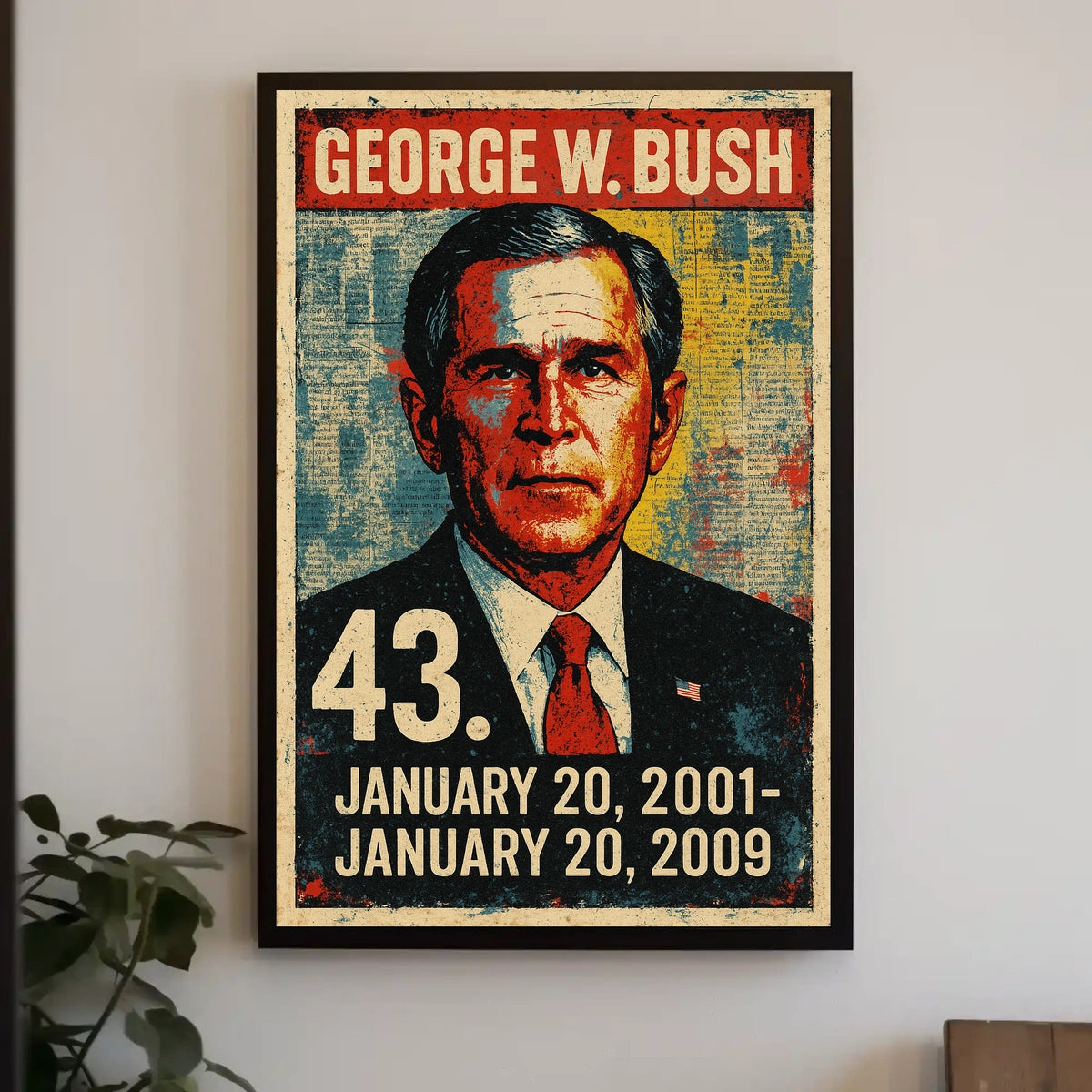 George W. Bush 43rd President of the United States Street Art Mashup Poster