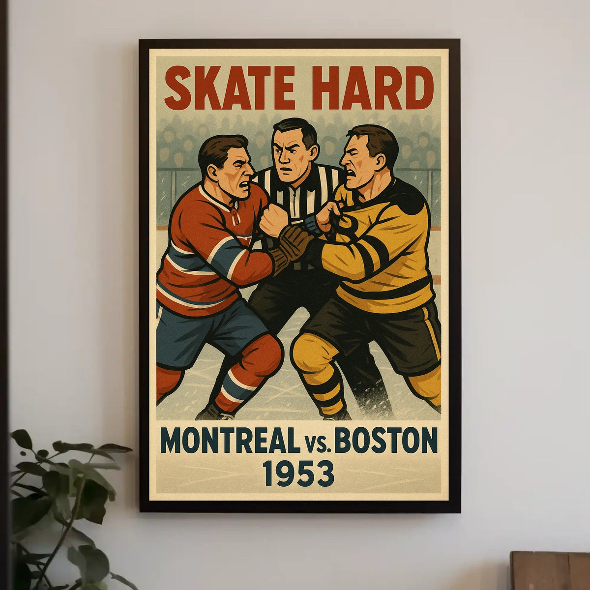 Skate Hard Montreal vs. Boston 1953 Poster