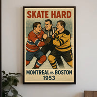 Skate Hard Montreal vs. Boston 1953 Poster
