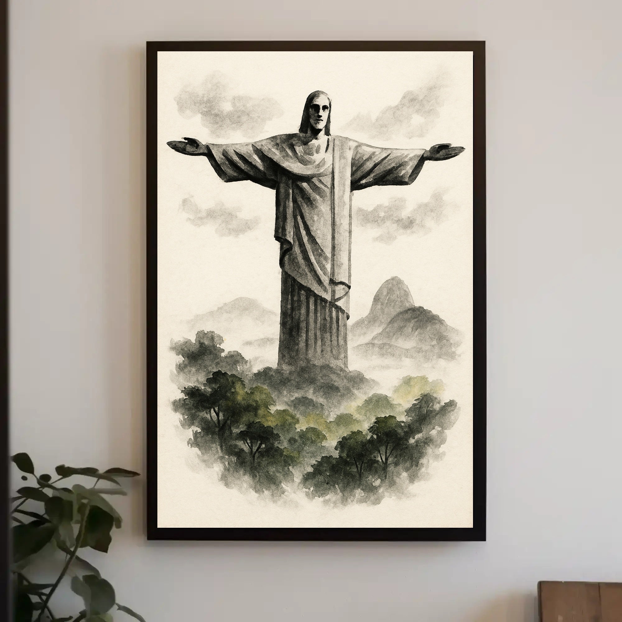 Christ the Redeemer Illustration Poster