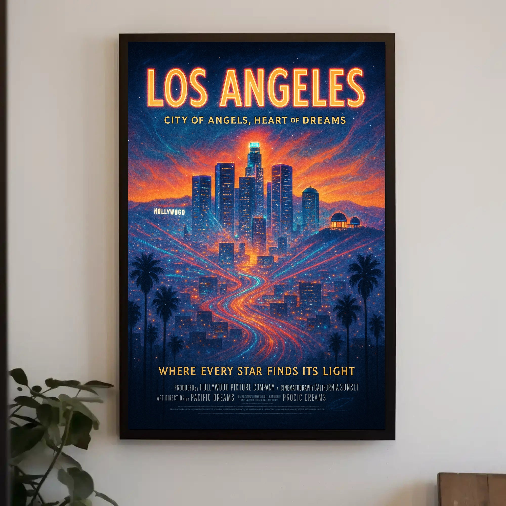 Los Angeles Skyline Dreams Urban or Cityscape Poster