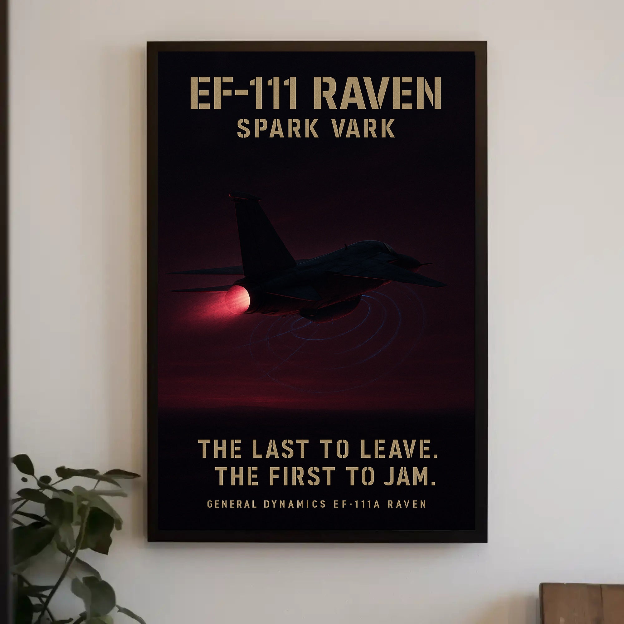 Stylized EF-111A Raven Aircraft Military Art Poster