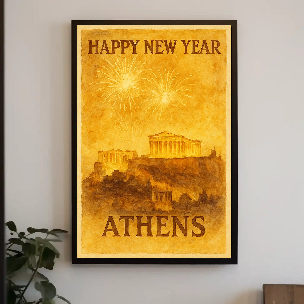 New Year Celebration in Athens Poster