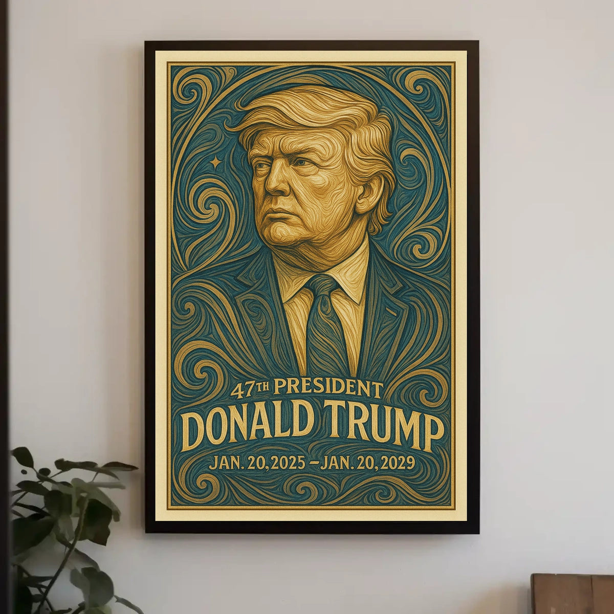 Donald Trump 47th President Pop Art Realism Decor Poster