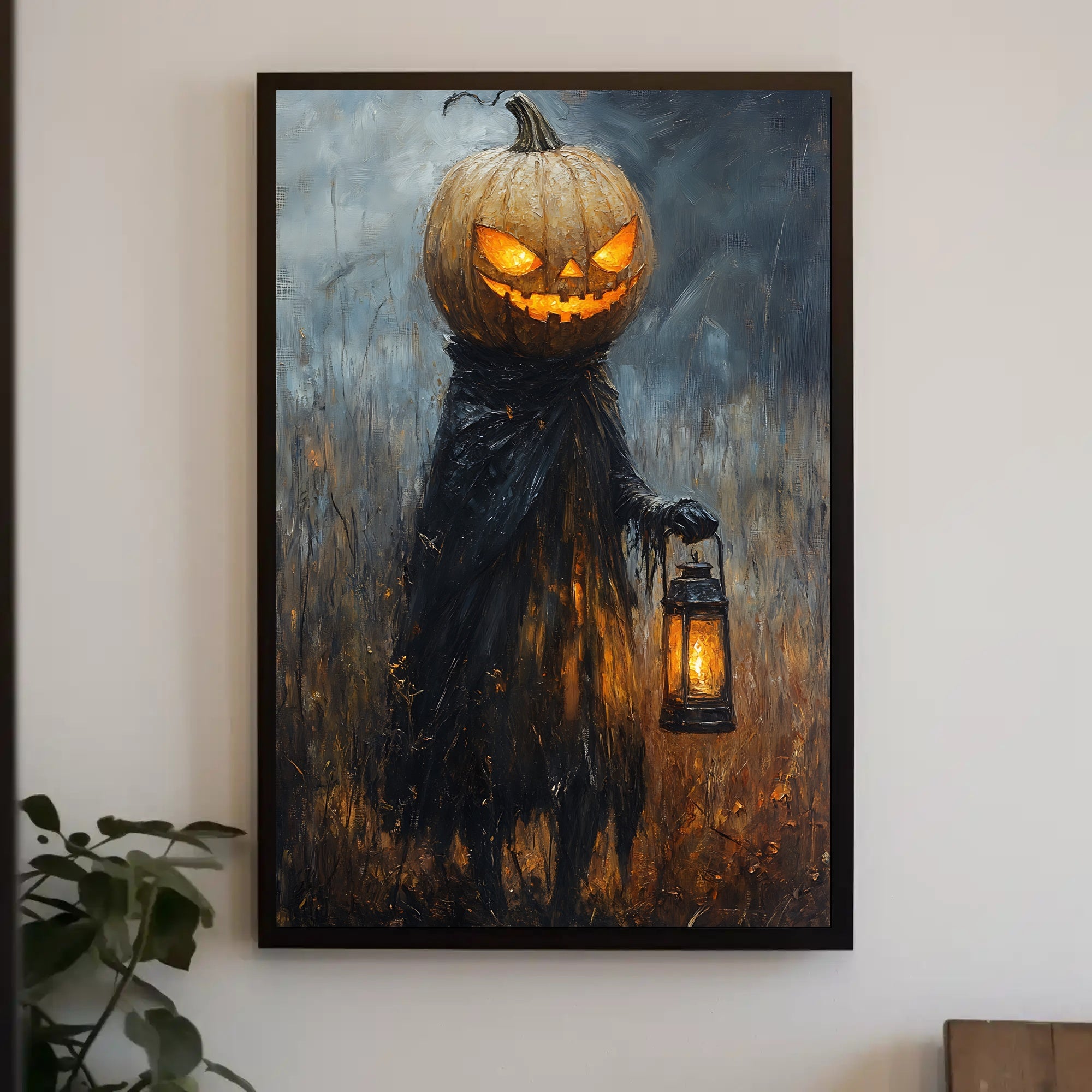 Haunting Pumpkin Lantern Fantasy or Mythology Poster