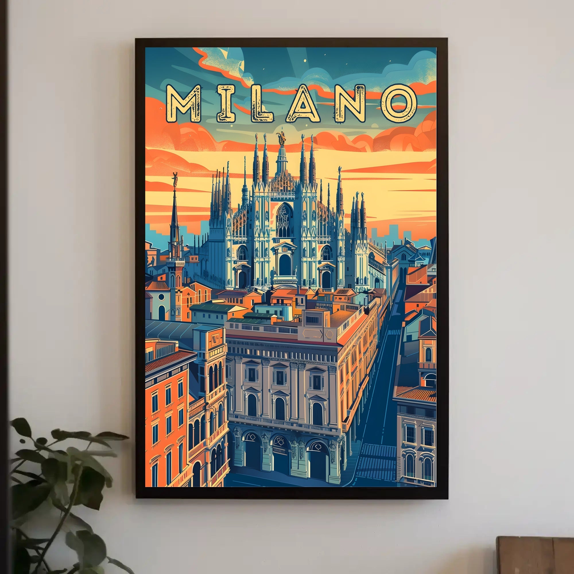 Milano Skyline Art Poster