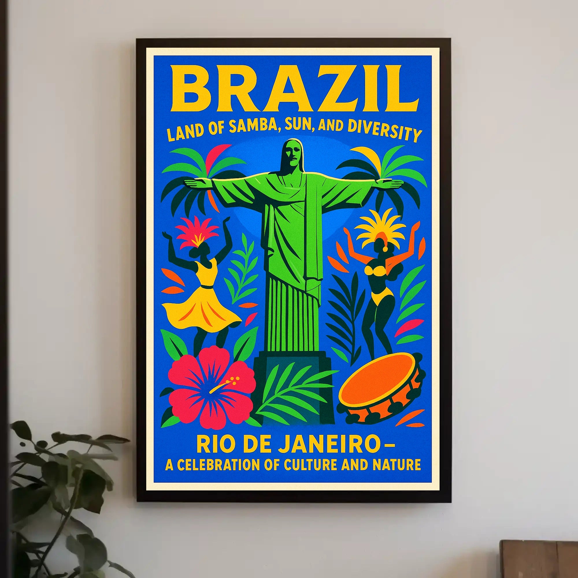 Brazil Land of Samba, Sun, and Diversity Poster