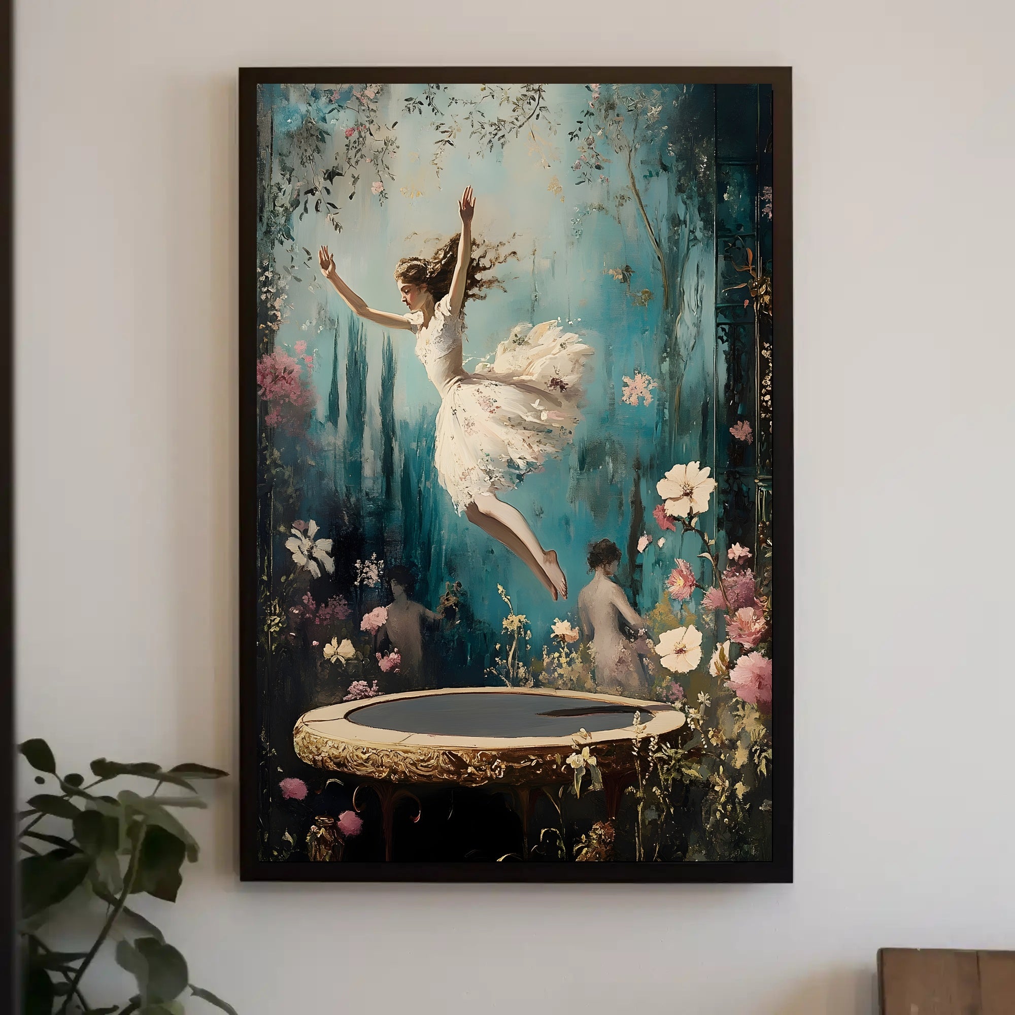 Enchanted Leap Poster Vintage Ballerina Wall Art